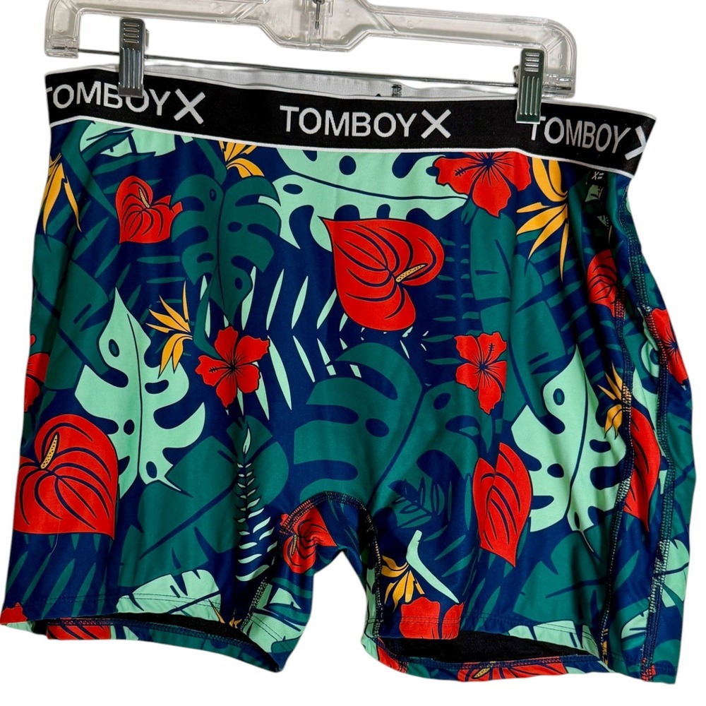 Tomboyx Women's Island Shade Tropical Sport Swim Suit Shorts 4.5 Inch 2X